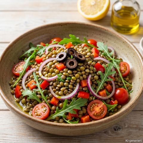 Linsensalat mit Gemüse